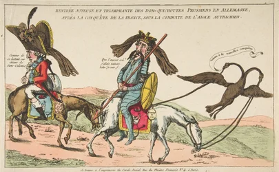 Glädjefull och triumferande återkomst av de preussiska Don-Quixoterna till Tyskland, efter erövringen..., ca. 1792.