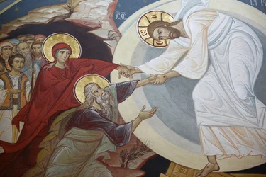 Uppståndelse. Jesus, Adam och Eva Wien Österrike