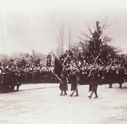 Belgarnas återkomst till Liége, Belgien, c1914-c1918