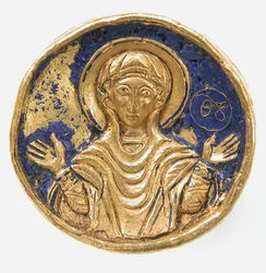 Ring med emaljram, bysantinsk, 1800- eller 1900-talsstil från 1100- och 1200-talet.