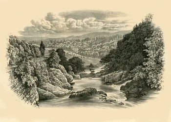 Flodscen vid Pont-Y-Cyffing, c1890.