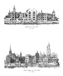 Flodfasad och design för Gamla Paris, 1899