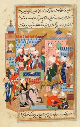 Rūmīs far håller en predikan på Qāni˓ī-kyrkogården i Konya