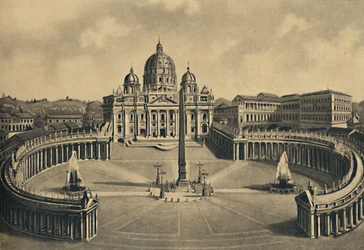 Roma - Basilikan och S. Peters torg. Vatikanpalatset, 1910