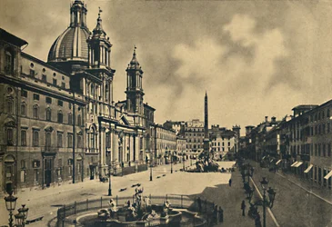 Roma - Circo Agonale - St. Agnes kyrka - Fontäner av Bernini, 1910