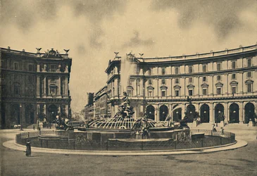 Roma - Esedra-torget och Naiades-fontänen, 1910