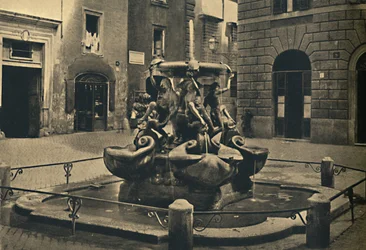 Rom - Mattei-torget. - Sköldpaddornas fontän. Landini och Della Porta 1585., 1910