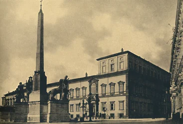Roma - Quirinalpalatset och fontänen, 1910.