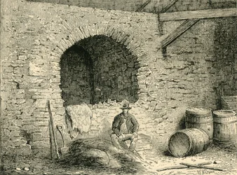 Romersk mur på Tower Hill, c1872.
