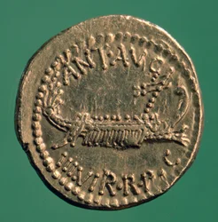 Romerskt mynt, Marc Antony Legionary Denarius, 32-1 f.Kr