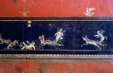 Romersk väggmålning, House of the Vettii, Pompeji, Italien