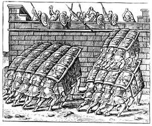 Romerska soldater attackerar en fästning, 1605