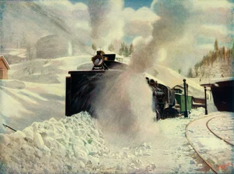 Rotary Snow Plow vid Blue Canyon, California Southern Pacific Railway, 1930.