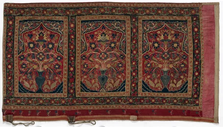 Kungligt runt tält tillverkat för Muhammad Shah väggpanel med tre paneler A, 1834-1848.