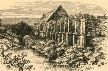 Ruins of Barn, Abbotsbury Abbey, 1898.