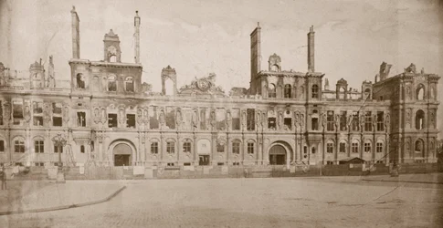 Ruinerna av Hotel de Ville, Paris, maj 1871