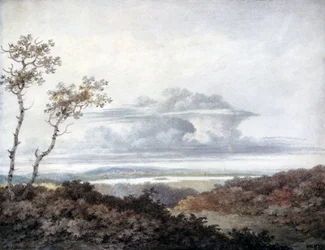 Lantligt landskap och molnstudie av Luke Howard, mars 1849