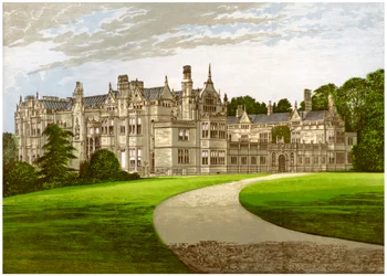 Rushton Hall, Northamptonshire, hem för familjen Clarke-Thornhall, c1880