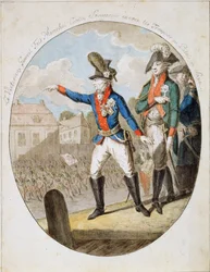 Den ryske fältmarskalken Alexander Suvorov inspekterar trupper, c1794