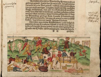 Ryska grymheter i Livland 1578. Ur Johann Jakob Wicks meddelandesamling...