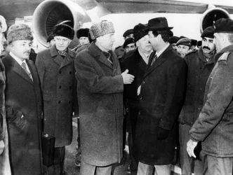 Saddam Hussein och Andrei Gromyko, Moskva, Ryssland, 1986