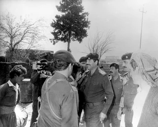 Saddam Hussein på rundresa i landet, Irak, 1987
