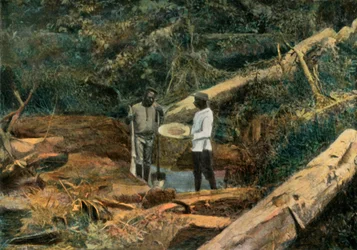 Sankt Elia. La Battee Recherche De LOr, Panning for Gold, 1900.