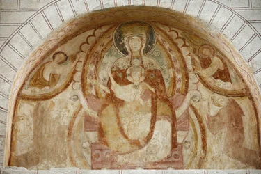 Saint-Savin-klostret tympanum: Jungfru och barn, Saint-Savin-sur-Gartempe, Frankrike