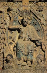 Sainte Foy kyrka tympanum: Den sista domen, Conques, Frankrike