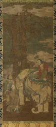 Sakyamuni på en elefant, 1500-1600-talet.