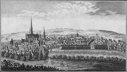 Salisbury, Wiltshire, mitten av slutet av 1700-talet.