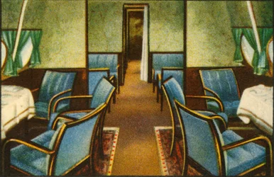 Salong ombord på Dornier Do X-flygbåten, 1920-talet, 1932.
