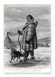 Samoyede reser på snöskor, Ryssland, 1877
