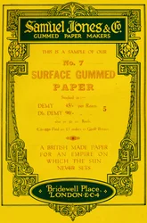 Samuel Jones & Company Gummed Paper Makers annons, 1919