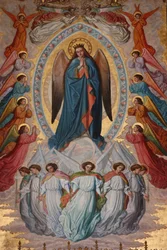San Jeronimos kyrka. Jungfru Maria Madrid Spanien