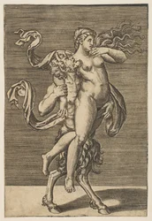 Satyr bär en nymf som håller fast hennes högra arm, ca. 1515-1600.