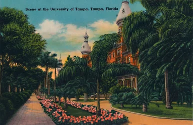 Scen vid University of Tampa, Tampa, Florida, c1940-talet