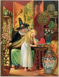 Scen ur HC Andersens saga, Snödrottningen, 1872