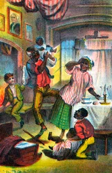 Scen från Harriet Beecher Stowes Uncle Toms Cabin, c1870