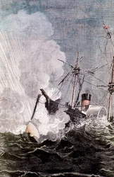 Scen från Jules Vernes Från jorden till månen, 1865