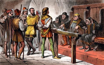 Scen från Shakespeares Much Ado about Nothing, 1856-1858