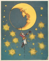 Scen från Baron Munchausens äventyr av Rudolph Erich Raspe, c1850