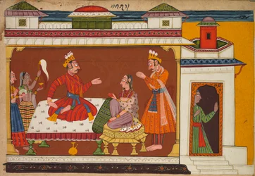Scen från Shangri Ramayana History eller Rama, 1690-1710.