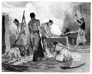 Scen från Young Irelander Rebellion 1848 1900