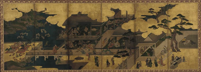Scen för en fest på en bordell, Edo-period, sent 1600-tal.