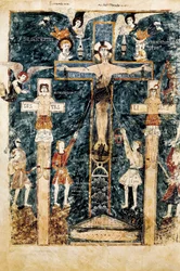 Scene of the Crucifixion, miniatyr, 976