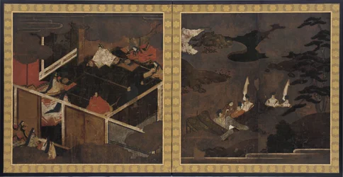 Scener från The Tale of Genji, Momoyama-perioden, sent 1500-tal.