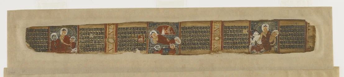 Scener ur Buddhas liv från ett Prajna-paramita-manuskript, tidigt 1100-tal.