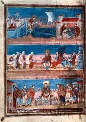 Scener ur den helige Hieronymus liv, ur Karl den skalliges bibel, 900-talet