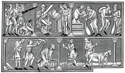 Scener av medeltida liv, 1200-talet, 1870